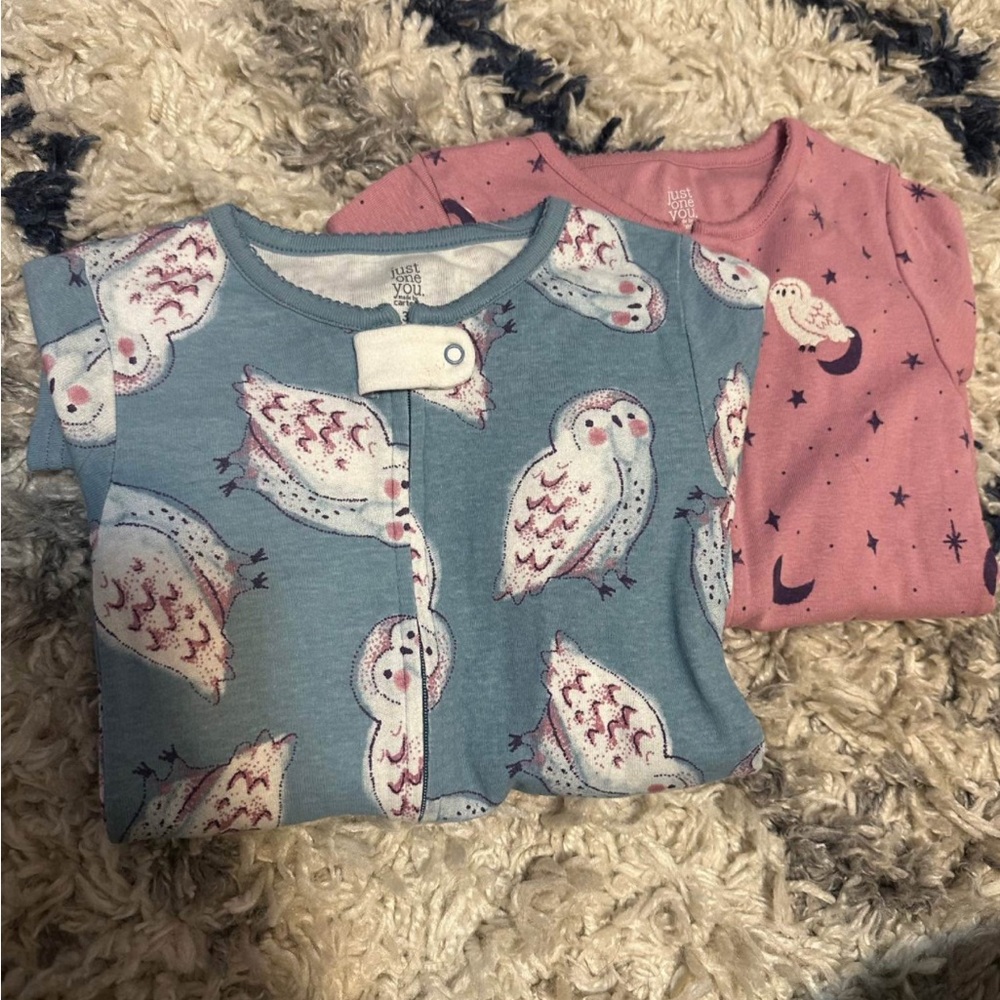 Carters Toddler Girl 3T Footed Sleepers 2 Piece Set